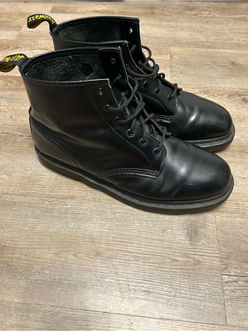 Dr. Martens Men Size 14 Black Leather Combat Lace-Up Ankle Boots Gothic Grunge